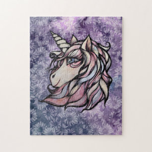 Fun cute unicorn art unicorns design jigsaw puzzle