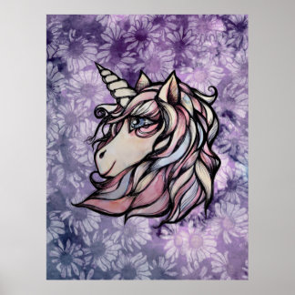 Fun cute unicorn art unicorns design poster