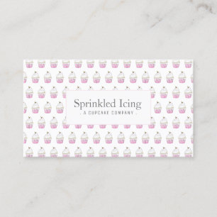 Fun Cute Unicorn Rainbow Cupcake Business Card