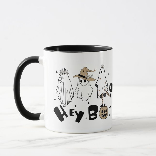 Fun Cute Whimsical Ghost Halloween Mug (Left)