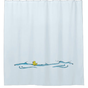 Fun Cute Whimsical Rubber Duck  Shower Curtain