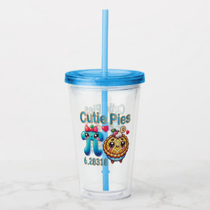 Fun “Cutie Pies” Cute Pi Symbol & Pie Pun Acrylic Tumbler
