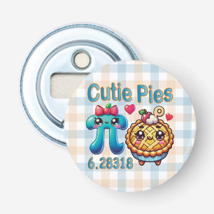 Fun “Cutie Pies” Cute Pi Symbol & Pie Pun Bottle Opener