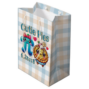Fun “Cutie Pies” Cute Pi Symbol & Pie Pun Medium Gift Bag