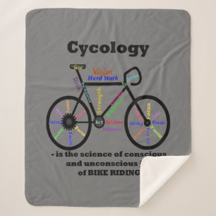 Fun Cycology Biking Bike Riding Definition Humour Sherpa Blanket