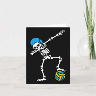 Fun Dab Dabbing Skeleton Water Polo Halloween Swim Card