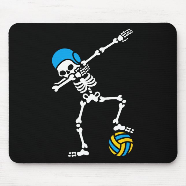 Fun Dab dabbing skeleton Water polo Halloween swim Mouse Mat (Front)