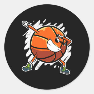 Fun Dabbing Basketball Ball Dab Sports Player Classic Round Sticker
