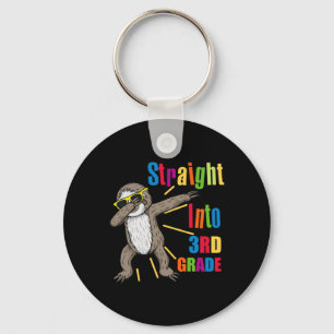 Fun Dabbing Sloth Straight Into 3rd Third Grade Fi Key Ring