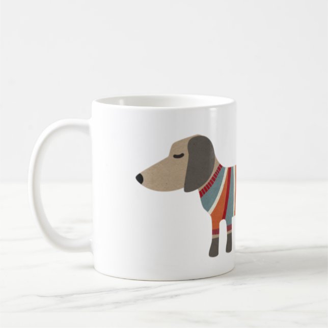Fun Dachshund Dog Coffee Mug (Left)