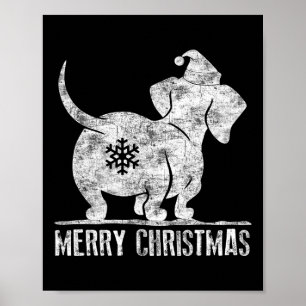 Fun Dachshund Ugly Christmas  Weiner Dog Lovers Wo Poster