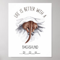 Fun Dachshund Wall Art Poster