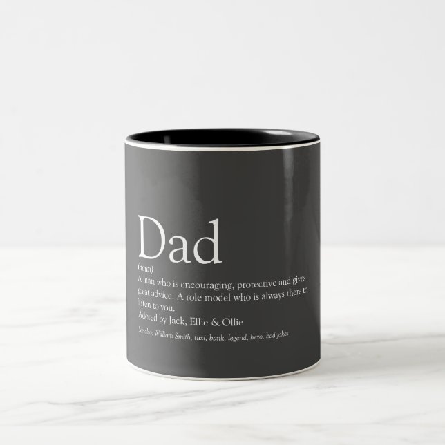 Fun Dad Definition Quote Two-Tone Coffee Mug (Center)