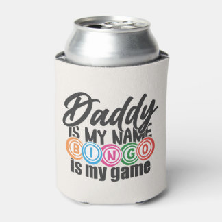 Fun Daddy Bingo lovers word art Can Cooler