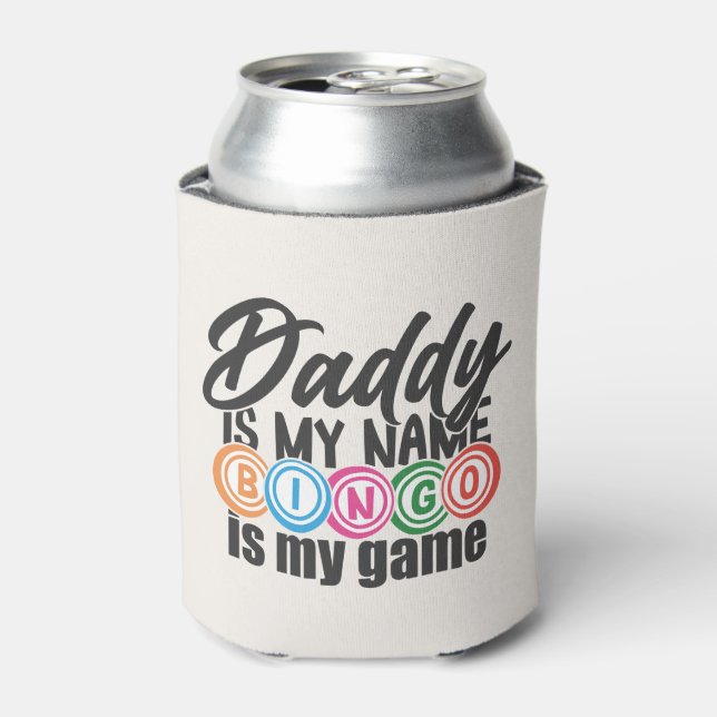 Fun Daddy Bingo lovers word art Can Cooler (Can Front)