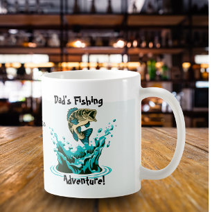 Fun Dad's Fishing Adventure Personalise Coffee Mug