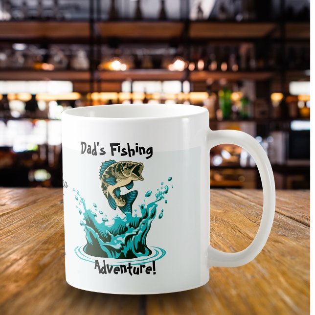 Fun Dad's Fishing Adventure Personalize Coffee Mug (Creator Uploaded)