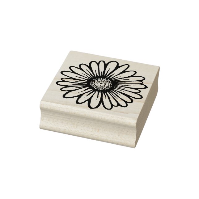 Fun Daisy Flower Trendy Floral Botanical Daisies Rubber Stamp (Stamp)