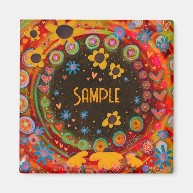 Fun Daisy Flowers Custom Inspirivity Magnet (Front)