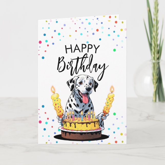Fun Dalmatian Dog Birthday Card (Front)