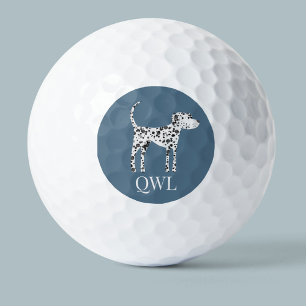 Fun Dalmatian Dog Monogram Golf Balls