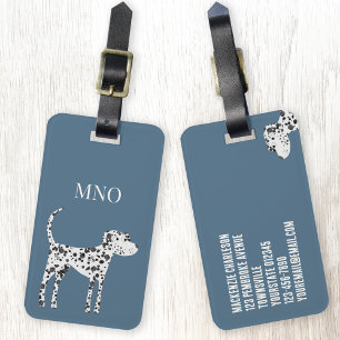 Fun Dalmatian Dog Monogram Luggage Tag