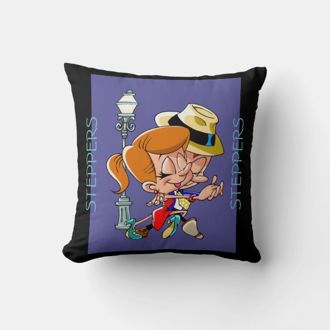 Fun DANCE cartoon couple Swing dancing Cushion (Front)