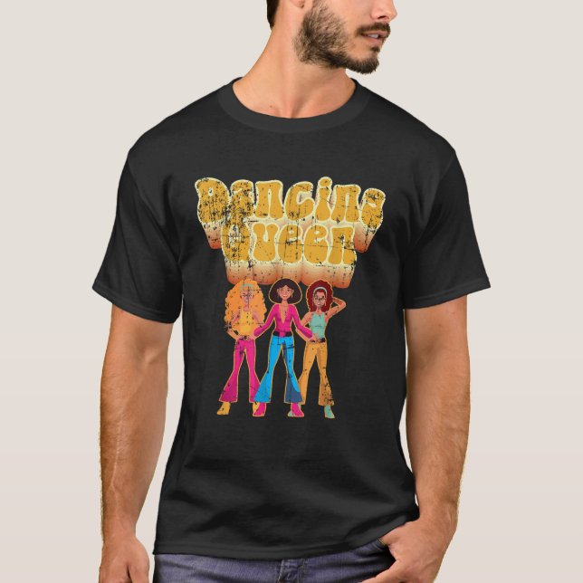 Fun Dancing Queen Disco Party Tee  Distressed (Front)