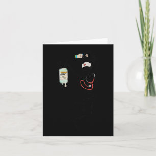 Fun Dancing Skeleton Nurse Halloween Costume Spook Card