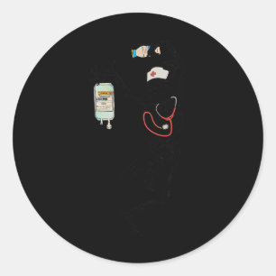 Fun Dancing Skeleton Nurse Halloween Costume Spook Classic Round Sticker