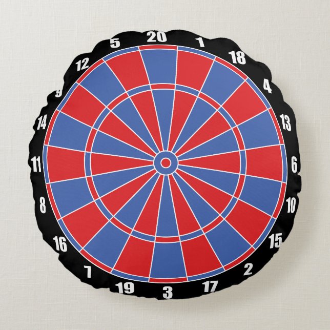 Fun Dartboard Darts Round Pillow (Front)