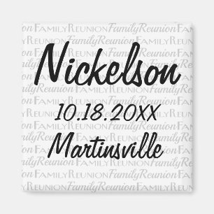 Fun Date Family Reunion Just the Facts Gift Magnet