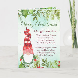 Fun Daughter-in-law Christmas Lucky Gnome  Card