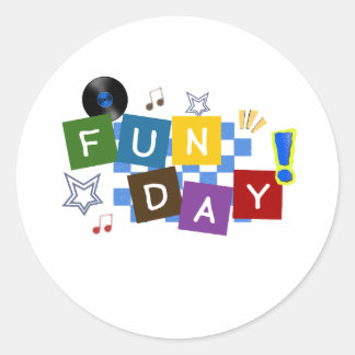 Fun day classic round sticker