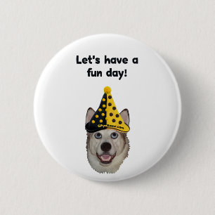 Fun Day Clown Dog 6 Cm Round Badge