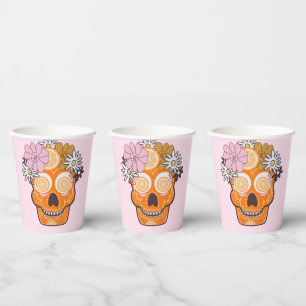 Fun Day of the Dead Sugar Skull Paper Cups