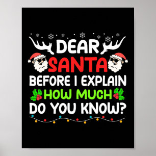Fun Dear Santa I Can Explain Christmas For Kids Bo Poster
