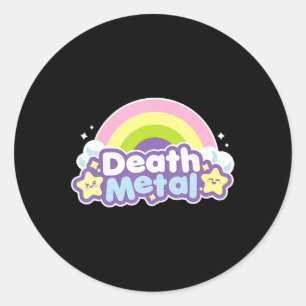 Fun Death Metal Rainbow Halloween Unicorn Rock Con Classic Round Sticker