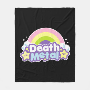 Fun Death Metal Rainbow Halloween Unicorn Rock Con Fleece Blanket