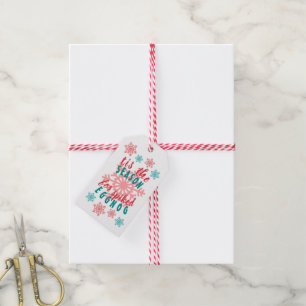Fun December Winter Season Eggnog Quote Word Art Gift Tags