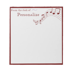Fun Decorative Music Notes Red Border