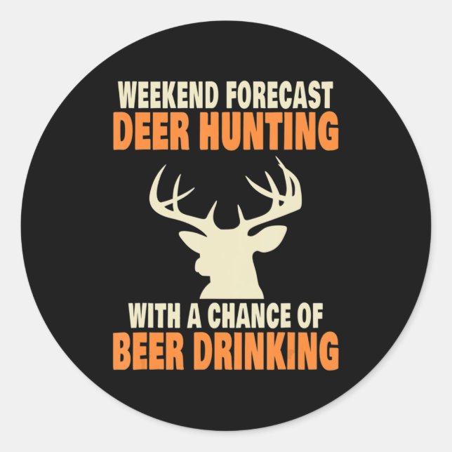 Fun Deer Hunting  Classic Round Sticker (Front)