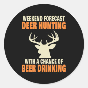 Fun Deer Hunting  Classic Round Sticker