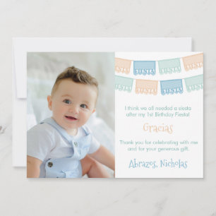 Fun Desert Colours Mexican Fiesta Picture Thank You Card