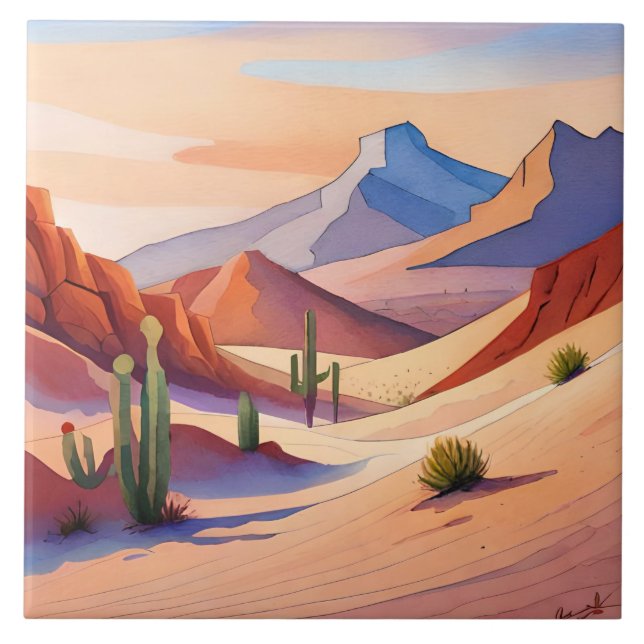 Fun desert scene lovers  tile (Front)