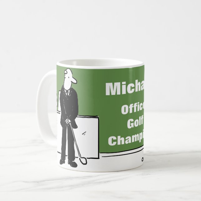 Fun Design for the Golf Lover. Office Golfer Coffee Mug (Front Left)