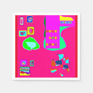 Fun design paper napkins pink mixed colours