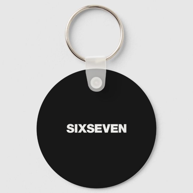 Fun Design That Says Six Seven 6 7 Meme Premium Tr Key Ring (Front)