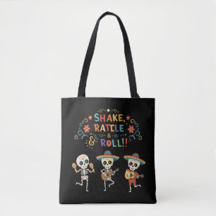 Fun Día de los Muertos Skeleton Celebration Tote Bag