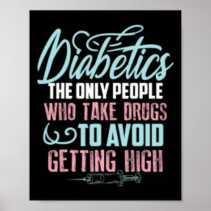 Fun Diabetes Awareness Gift  Cute Diabetic Boy Gir Poster